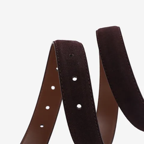 Ceinture Femme en Cuir de Suède Vintage Français Élégante Ceinture de Taille en Croûte de Cuir Avec Boucle à Ardillon en Métal