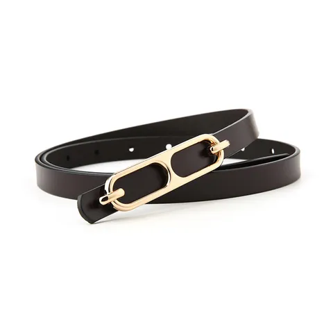 Ceinture Fine en Cuir Véritable Minimaliste pour Femmes Ceinture Rétro Boucle en Alliage Accessoires de Ceinture de Mode