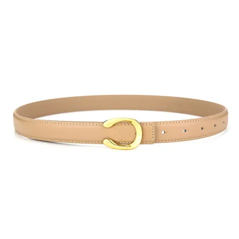 Ceinture Fine Minimaliste en Cuir Véritable pour Femme Mode Polyvalente Ceinture en Cuir de Vache avec Boucle en Alliage