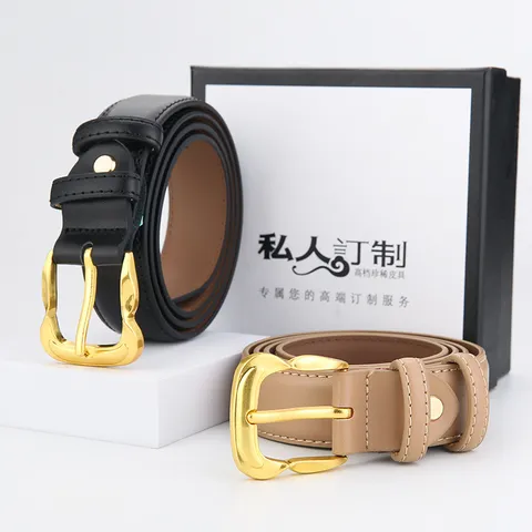 Ceinture en Cuir de Vache Véritable pour Femmes Minimaliste Décontractée Polyvalente Boucle en Métal Ceinture Robe Jeans Accessoires de Mode