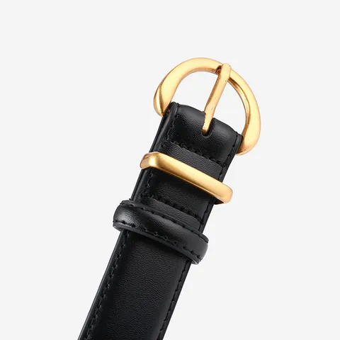 Ceinture en Cuir Véritable pour Femmes Minimaliste Décontractée Boucle Ardillon pour Jeans Pantalons Accessoires de Mode