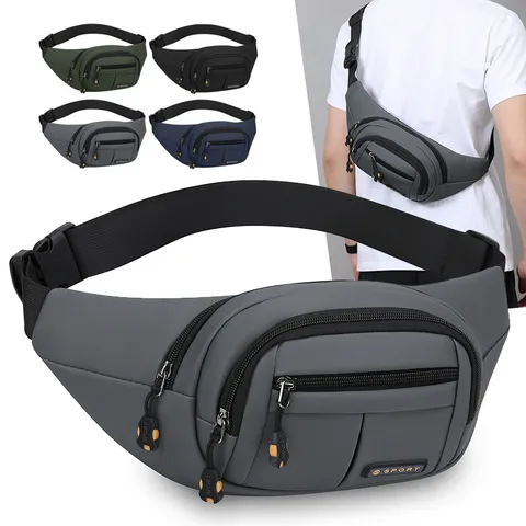 Herren Wasserdichte PU Leder Brusttasche Multifunktional Outdoor Sport Gürteltasche Casual Umhängetasche