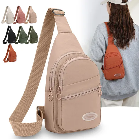 Mode Nylon Mehrschichtige Brusttasche Casual Sport Umhängetasche Einfache Vielseitige Outdoor Schultertasche Für Damen