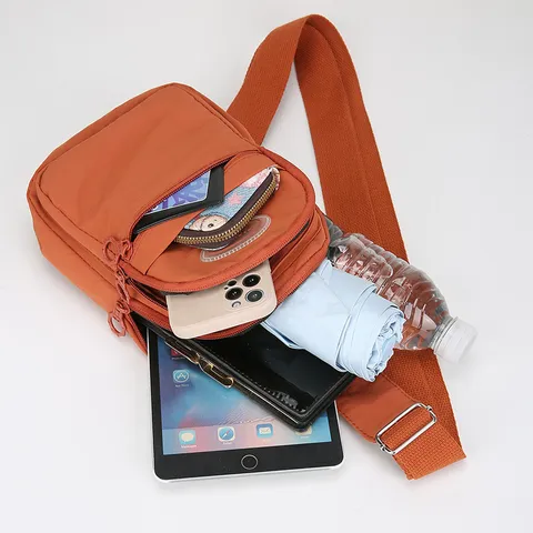 Mode Nylon Mehrschichtige Brusttasche Casual Sport Umhängetasche Einfache Vielseitige Outdoor Schultertasche Für Damen