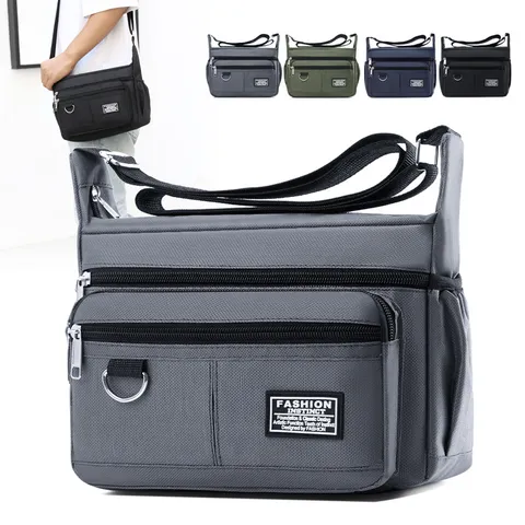 Herren Business Casual Oxford Stoff Umhängetasche Wasserdichte Mehrfachtasche Große Kapazität Freizeittasche