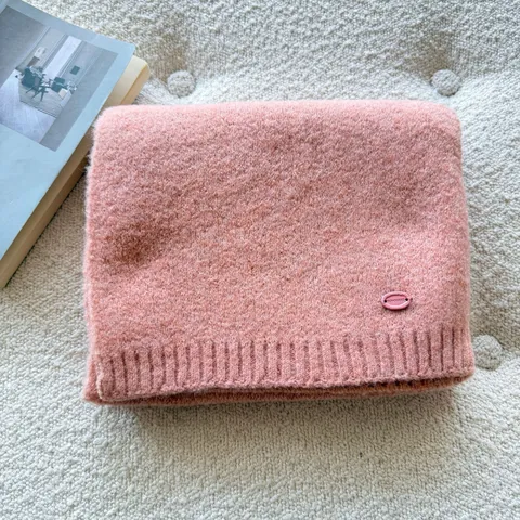 Écharpe Tricotée en Mélange de Laine Douce pour Femmes Couleur Unie Chaude Côtelée Hiver pour Couples Mode Cache-cou Basique