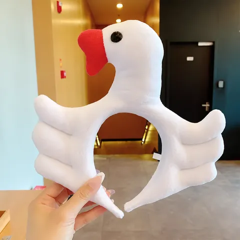 Leuke Tekenfilmdier Haarband Pluche Brede Haarhoepel Zwaan Eend Gezicht Wassen Haarband Zachte Vrouwen Haaraccessoires