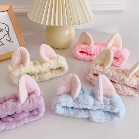 Lindo Diadema con Orejas de Gato 3D Peluche Suave Maquillaje Banda para el Pelo Mujeres Lavado Diario Cara Cuidado Accesorios