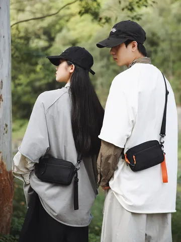 Men Women Casual Nylon Crossbody Bag Lightweight Waterproof Outdoor Sports Shoulder Bag Small Mobile Phone Messenger Bag