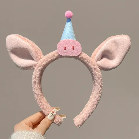 Schattige Cartoon Dier Pluche Haarband Leuke Beer Varken Haarhoepel Verjaardag Feest Haaraccessoires Vrouwen Dagelijkse Hoofdtooi