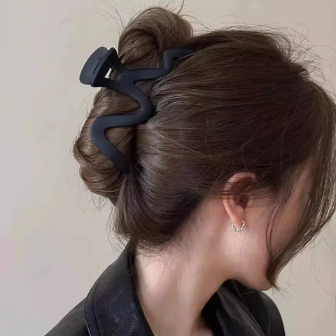 Pinza de Pelo Ondulada Esmerilada Grande Para Mujer Pinza Tiburón Acrílica Geométrica Accesorios Pelo