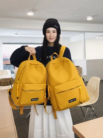 Dames Casual Nylon Rugzak Effen Kleur School Boekentas Lichtgewicht Reizen Daypack Voor Studenten