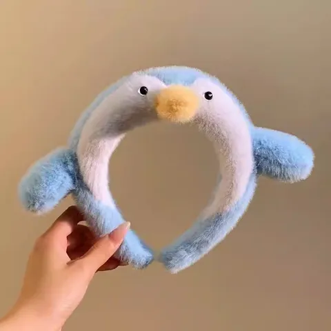 Bandeau en Peluche Mignon Manchot Dessin Animé Animal Accessoires Cheveux Enfants