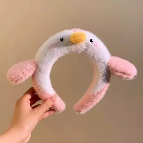 Bandeau en Peluche Mignon Manchot Dessin Animé Animal Accessoires Cheveux Enfants