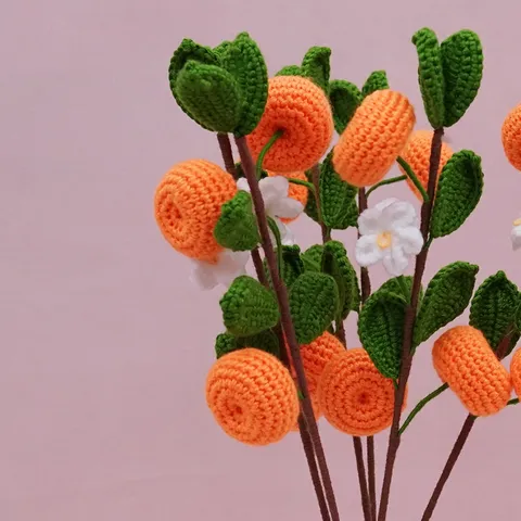 Ramo di Fiori di Kumquat Artificiale Fiore di Seta Pianta di Simulazione Per Casa Soggiorno Decorazione Festiva Ornamento Artigianale