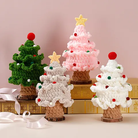 Albero di Natale in Lana Lavorato a Mano da Tavolo Ornamento Festivo Decorazione per la Casa Regalo Creativo