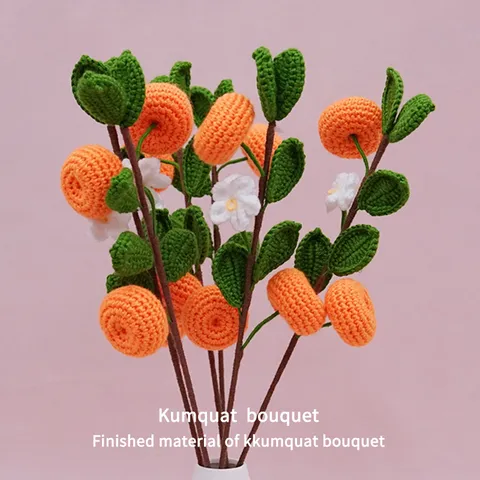 Ramo di Fiori di Kumquat Artificiale Fiore di Seta Pianta di Simulazione Per Casa Soggiorno Decorazione Festiva Ornamento Artigianale