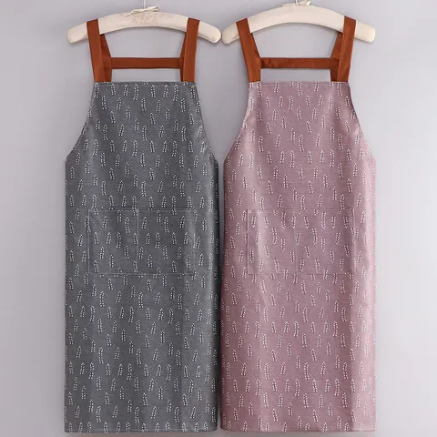 Delantal De Cocina Impermeable Para Mujeres Hombres Resistente Al Aceite Con Bolsillos Moderno Minimalista
