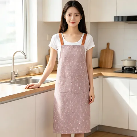 Delantal De Cocina Impermeable Para Mujeres Hombres Resistente Al Aceite Con Bolsillos Moderno Minimalista