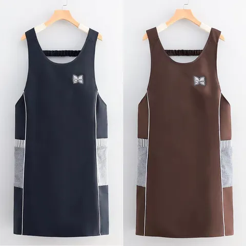 Delantal de Cocina Impermeable para Mujer Cocina Casera Restaurante Bolsillo para Toalla de Mano Estilo Chaleco Delantal