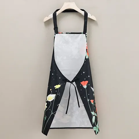 Delantal de Cocina Impermeable y A Prueba de Aceite para Mujeres Hombres Chef Cocina Restaurante Lindo Estampado Floral Delantal con Peto Ajustable