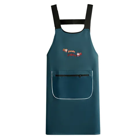 Delantal de Cocina Impermeable y Resistente al Aceite Lindo Estampado de Conejo de Dibujos Animados Correa Cruzada Ajustable Delantal de Cocina para el Hogar para Mujeres