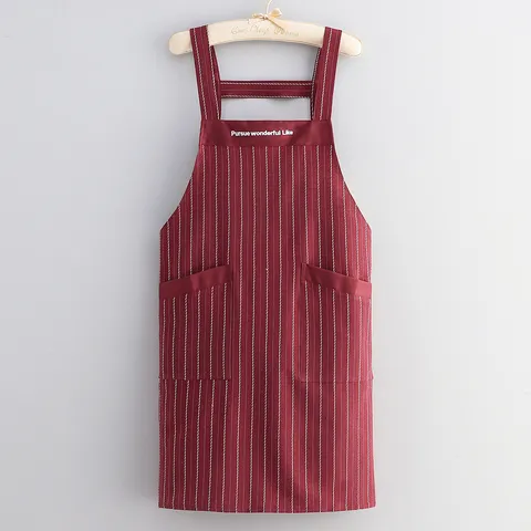 Delantal de Cocina de Algodón para Mujeres Hombres Correa Cruzada Ajustable Impermeable Cocina Horneado Ropa de Trabajo con Bolsillos Dobles