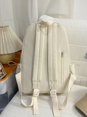 Sac à Dos en Nylon Mignon de Style Ins Coréen pour Étudiants Broderie de Nœuds Esthétique Grande Capacité Sac à Dos de Voyage Léger pour Femmes
