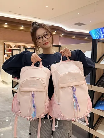 Casual Nylon Backpack Large Capacity School Travel Bookbag Sport Style Lightweight Daypack For Women And Men