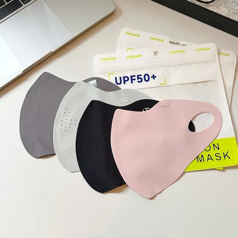 UPF50+ Eisseide Gesichtsmaske 3D Atmungsaktiv Sonnenschutz Gesichtsbedeckung Leichte Wiederverwendbare Anti-UV Maske Für Outdoor Erwachsene