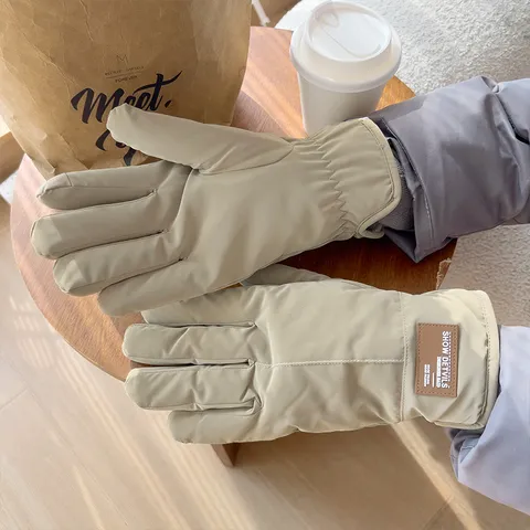 Guantes Cálidos a Prueba de Viento de Invierno para Hombres Guantes Tácticos Térmicos Forrados de Vellón de Dedo Completo Para Ciclismo