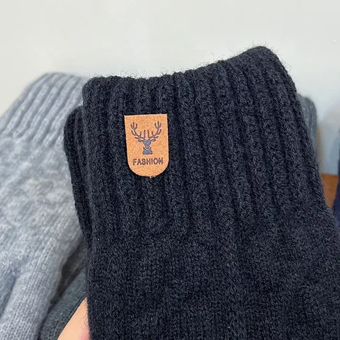 Men Winter Warm Knitted Gloves Touchscreen Fleece Lined Thermal Business Casual Outdoor Gloves