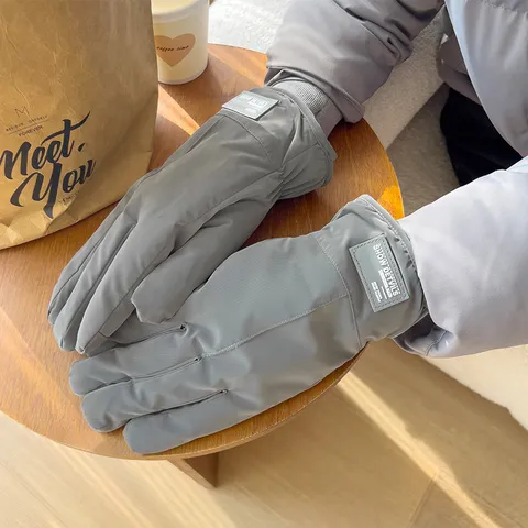 Guantes Cálidos a Prueba de Viento de Invierno para Hombres Guantes Tácticos Térmicos Forrados de Vellón de Dedo Completo Para Ciclismo