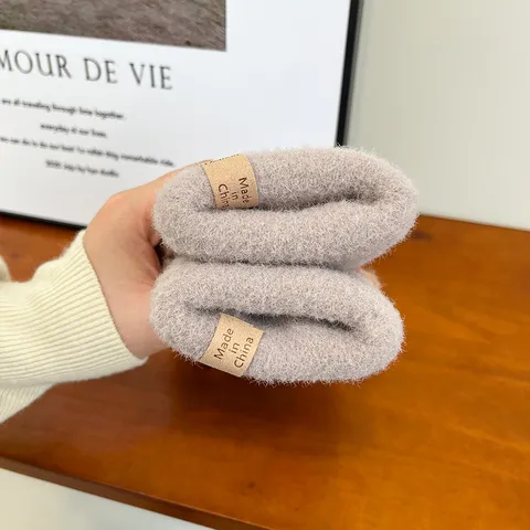 Women Winter Warm Gloves Double Layer Thickened Granular Fleece Mittens Solid Color Minimalist Cold Weather Thermal Gear