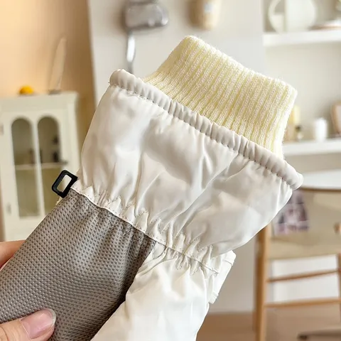 Windproof Thermal Ski Gloves Winter Cold Proof Thickened Fleece Lined Letter Print Cycling Sports Gloves For Couples