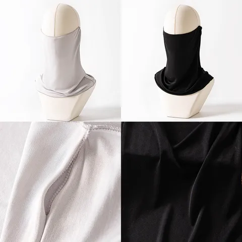 Mujeres Verano Delgada Seda Protección Solar Mascarilla Facial Bufanda Transpirable Colgante de Oreja Protector de Cuello Color Sólido Accesorios de Moda