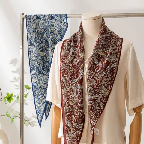 Pañuelo de Seda de Morera Estampado Doble Cara Moda Conmutación Pañuelo Lujo Elegante Suave Ligero Chal Para Mujeres