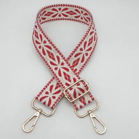Adjustable Woven Bag Strap Ethnic Geometric Embroidered Replacement Crossbody Purse Strap Wide Shoulder Strap
