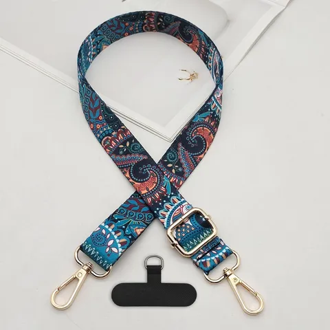 Bohemian Ethnic Style Mobile Phone Strap Adjustable Double Hooks Universal Gasket Crossbody Phone Lanyard Hanging Rope