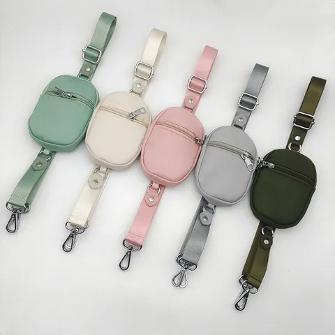 Nylon Crossbody Phone Lanyard With Detachable Mini Pouch Adjustable Neck Strap Multi-functional Phone Hanging Rope