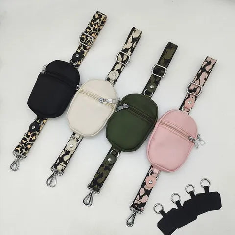 Lanière Bandoulière pour Téléphone Portable Imprimé Camouflage Léopard Sangle Large Ajustable Tour de Cou avec Pochette