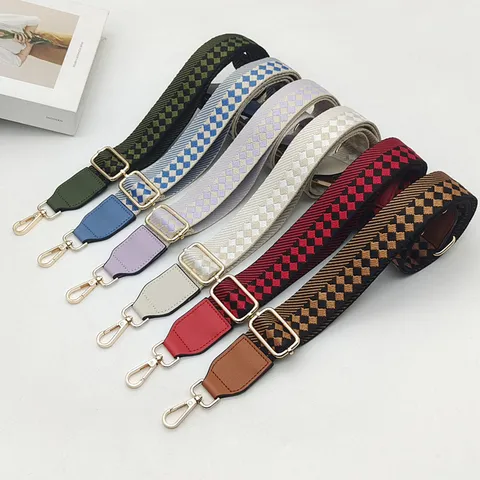 Sangle de Sac Bandoulière Large de Rechange pour Femme Réglable Tressée en Damier Accessoires