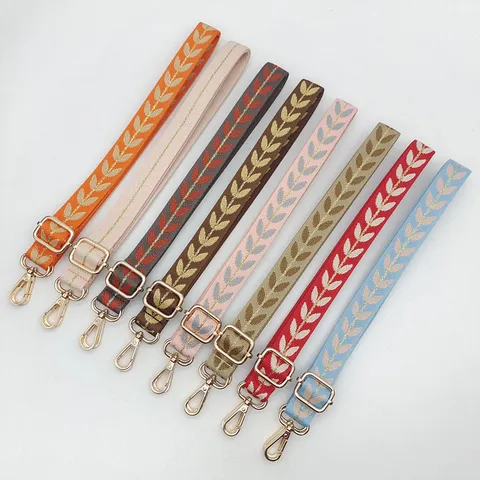 Dames Verstelbare Crossbody Tasriem Nylon Jacquard Geborduurd Handtas Vervanging Riem Met Metalen Haken