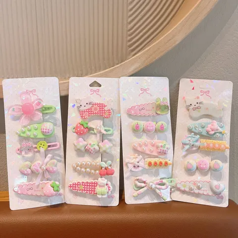 Fermagli per Capelli per Bambini Cartone Animato Carino Acrilico Floreale Fiocco Forcine Dolce Sfumatura Mollette Accessori per Styling per Piccole Ragazze