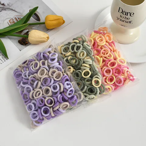 Elastiche per Capelli Bambini Alta Elasticità Anelli Asciugamano Senza Cuciture Colore Caramella Accessori Capelli Ragazze Acconciatura Quotidiana