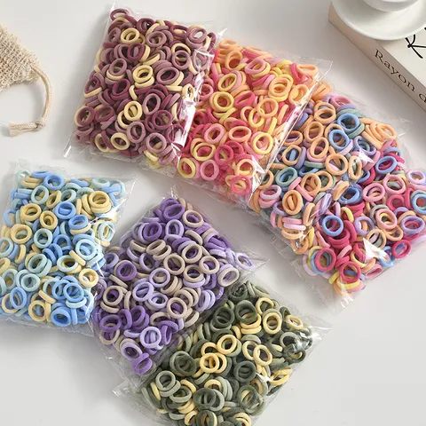 Elastiche per Capelli Bambini Alta Elasticità Anelli Asciugamano Senza Cuciture Colore Caramella Accessori Capelli Ragazze Acconciatura Quotidiana