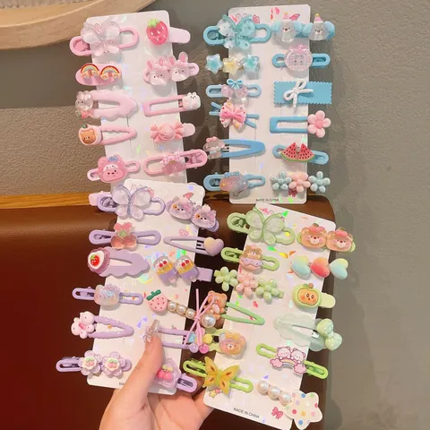 Mollette per Capelli Carine Cartoon Lega Resina Forcine Animali Fiori Clip Laterali per Bambini Ragazze Accessori per Capelli