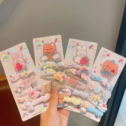 Set di Fermagli per Capelli con Cartoni Animati per Bambini Animali Frutta Forcine Accessori per Capelli per Piccole Ragazze