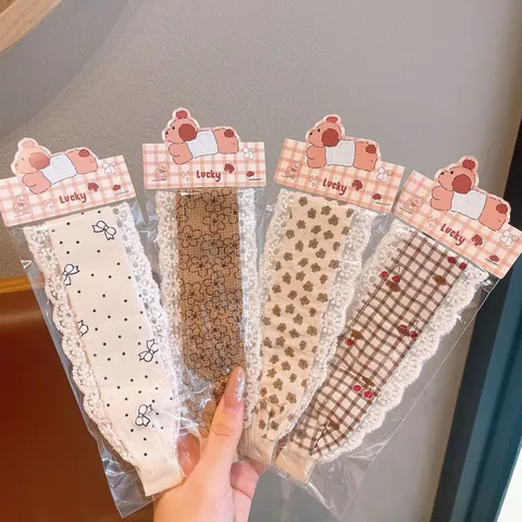 Poliestere Carino Pizzo Tesa Larga Fascia per Capelli Bambini Donne Frangia Pasta Magica Adesivo Floreale Fiocco Accessori per Capelli