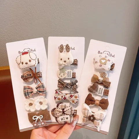Ragazze Carine Fermagli per Capelli con Fiocco Lavorato a Maglia a Quadri Animale Fiore Accessori per Capelli per Bambini